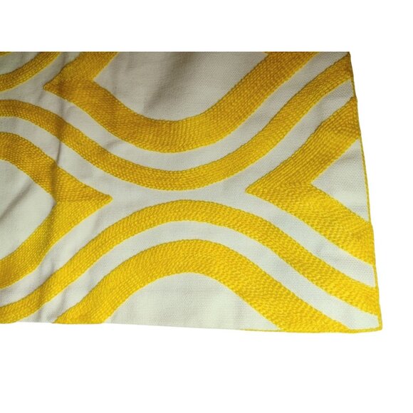 Zeroomade Embroidered Geometric Pillow Cover Yellow Boho Cotton NEW - Picture 2 of 5